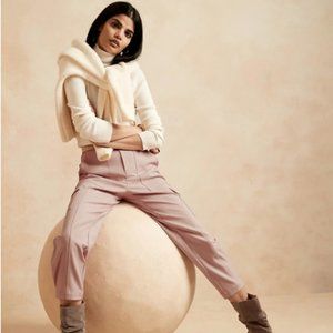 SLIM REFINED STRETCH CARGO PANT - Blush Pink, Size 6 Petite